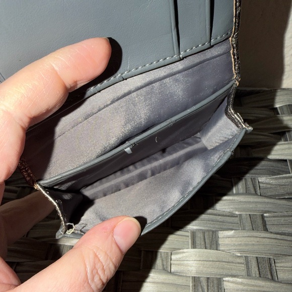 Coach Metallic Leather Bifold Wallet ID Window Bronze Gunmetal - Picture 10 of 16